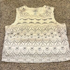 Women's White Lace Sleeveless Top